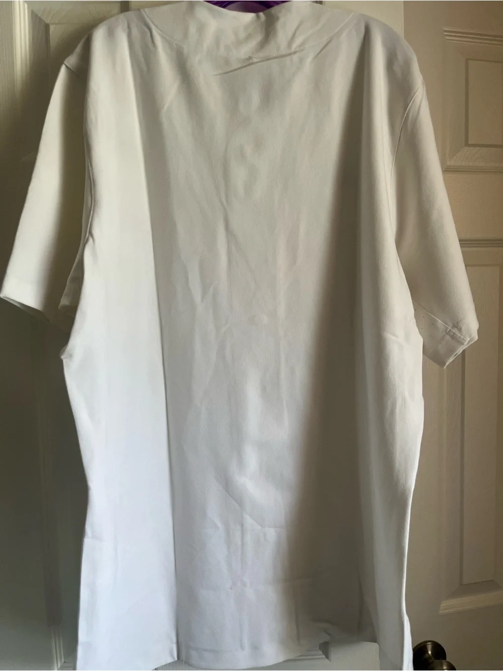 adidas Men’s White Button-Front Athletic Jersey with Black Logo